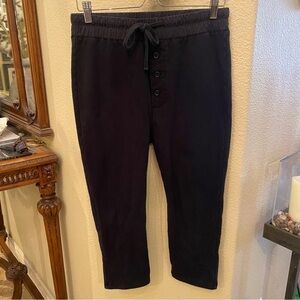 JAMES PERSE Women Black Drawstring Cropped Pants Size 1(S)-Made in Japan